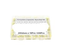 240Pcs 100V 24Values x 10Pcs Correction Capacitor Assorted Kit 102J-105J Polypropylene Film Capacitors Set
