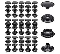 240pcs Bottoni Automatici a Pressione, BetterJonny Bottoni a Pressione Ottone+Inossidabile per imbarcazioni Marine Borse Vestiti Pelle Tende, Nero