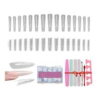 240pcs Nail Form,For Gel Nails Extension,Professional Nails Extension Forms Duals-Sided,Reusable Full Cover Extensions Set, Uv Gel Diy Polish Manicure Tool,For Beginner (Trapezoidal, Lunga)