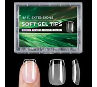 240Pcs Piazza Gel Unghie Punte Copertura Completa Chiaro Unghie Gel Estensioni 12 Misure Per La Casa Manicure Forniture Nail Tips