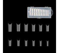 240PCS Punta di Unghie Finti a Copertura Completa Artificiali Acriliche Trasparenti Forma Ballerina Coffin in ABS per Saloni e Nail Art Fai da Te