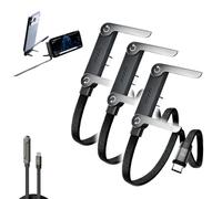 240W Braided Fast Charge Cable With Built-in Phone Stand, 2026 2-in-1 Invisible Foldable Holder Charger Cable Fast Charging Cord, Multi-Functional Durable 90 Degree USB-C Charger Cord (3PCS)