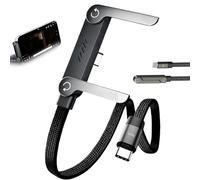 240W Braided Fast Charge Cable With Built-in Phone Stand, Foldable Durable USB-C Cord 90 Degree USB C Right Angle Multi-Functional Charger Cord, Chargestand 2-in-1 Cable (# 2m)