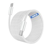 240W Cavo di Ricarica Rapida da USB-C a USB-C da 2M, Cavo Type-C in Nylon Rinforzato per iPhone 17/16/15 Pro/15 Plus/15Pro Max, Samsung Galaxy S26/S25/S24, MacBook Pro/Air, iPad Pro/Air, Bianco