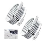 240W Cavo USB C a USB C [2Pezzi 2m+2m], Cavo USB Type-C Ricarica Rapida Nylon Intrecciato per iPhone 17/16/15 Pro Max, Samsung Galaxy S25/S24 Ultra, iPad, MacBook Pro/Air, Pixel ECC, Bianco
