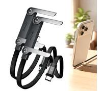 240W Fast Charge Cable with Built-in Stand - Braided USB-C90 Right Angle, 4.9FT T-Shaped Foldable Cord for Smartphone/Tablet/Laptop, Black