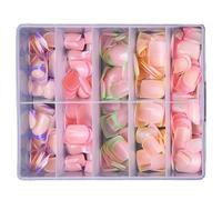 240x/Scatola Multicolore Bordi Premere Su Unghie Bastone Pieno Su Unghie Francese Punta Unghie Finte Per Donna Breve Unghie