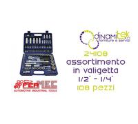 24108 ASSORTIMENTO IN VALIGETTA 1/2" - 1/4" 108 PEZZI FERMEC