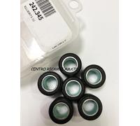 242.345 NUOVO KIT 6 RULLI POLINI - DIAMETRO 20.9 X 17 GR. 13.8 - NERO