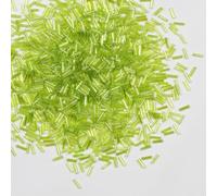 2420 pezzi/80g Perline Tubolari in Vetro Perline Bugle Seed Lunghezza 6mm Perline Tubolari per la Creazione di Gioielli (Verde Chiaro-AB)