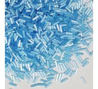 2420 pezzi/80g Perline Tubolari in Vetro Perline Seed Bugle Lunghezza 6mm Perline Tubolari per Creazione di Gioielli (Perla Blu)