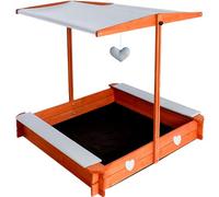 24215 - Sabbiera con tettuccio parasole, 118 x 118 x 118 cm, in legno di pino, per bambini