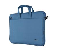 Trust Bologna Slim Eco Borsa per Laptop fino a 16", Borsa per Laptop Sostenibile in Plastica Riciclata, con Tracolla, Custodia per Viaggio, Lavoro, Ufficio, Scuola - Blu