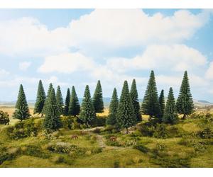24642 Noch HO 6 Alberi Abeti altezze varie da 14 a 18 cm.