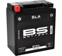 BS-Battery Batteria moto SLA BTX16 300763 – AGM 12 V 14,7 Ah, attivata in fabbrica, Nero