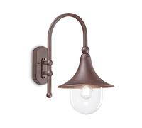 Applique Arco Rustica-Country Cima Alluminio Coffee 1 Luce E27