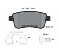 2482001 TEXTAR Kit pastiglie freno, Freno a disco per ,RENAULT,SAMSUNG,VOLVO
