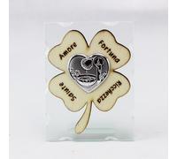 24965 Bomboniere 12pezzi Icona in Vetro Quadrifoglio Battesimo