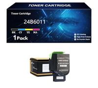 24B6011 24B6008 24B6009 24B6010 Cartuccia toner con chip , compatibile per Lexmark XC2132 XC2130 stampante laser,Black-1 Pack