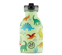 24BOTTLES Kids - Borraccia Bambini con Cannuccia Scuola Elementare e Asilo 250 ml, Borraccia Bambina Bambino Ermetica in Acciaio Inox BPA Free Ultraleggera Non Termica, Jurassic Friends Stone
