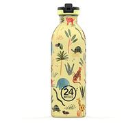 24Bottles Kids - Borraccia Bambini con Cannuccia Scuola Elementare e Asilo 500 ml, Borraccia Bambina Bambino 100% Ermetica in Acciaio Inox BPA Free Ultraleggera Ecologica [Non Termica], Jungle Friends