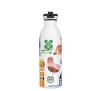 24BOTTLES Kids - Borraccia Bambini con Cannuccia Scuola Elementare e Asilo 500 ml, Borraccia Bambina Bambino Ermetica in Acciaio Inox BPA Free Ultraleggera Non Termica, Best Friends Stone