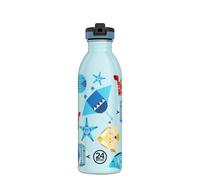 24BOTTLES Kids Bottle - Borraccia Bambini Scuola Elementare e Asilo da 250/500ml, Bottiglia con Tappo 100% Ermetico, Borracce Eco Acciaio Inox [Non Termica, Ultraleggera] (500 ml, Sea Friends)