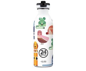 24BOTTLES Kids Bottle - Borraccia Bambini Scuola Elementare e Asilo da 500ml, Bottiglia con Tappo 100% Ermetico, Eco in Acciaio Inox Design Italiano [Non Termica, Ultraleggera] (Best Friends)