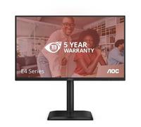 AOC Monitor 24E4CV da 24 pollici FHD, 120 Hz, IPS, GtG 4 ms, sincronizzazione adattiva, modalità HDR, regolazione dell'altezza, altoparlante, (1920 x 1080, HDMI 1x 1.2, DP 1x 1.4 Hub USB) Nero