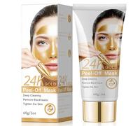 24K Gold Peel Off Maschera Viso, Maschera per La Rimozione Dei Punti Neri, Antirughe Antietà Peel Off Face Mask, Idratante Sollevare e Rassodare Trattamento Viso