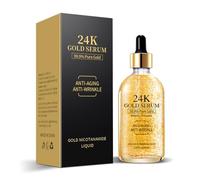 24k Gold Serum for Face, Skin Moisturizing Anti-Aging Anti-Redness Acne Treatment Essence Cream for Dark Spots & Fine Lines, Skin Care Gold Essence Nicotinamide Serum (30ml)