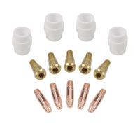 24KD MIG Saldatura Consumabili Set 14pcs Punta di Contatto Diffusore Gas Kit Supporto Punta 0 8mm Punte di Contatto 5 Supporti Punta 4 Diffusori Gas per Sostituzione e Manutenzione