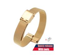 (24mm-tipo b Oro)Cinturino per orologio Milanese Loop 10/12/14/16/17/18/19/20/21/22mm Universale Acciaio