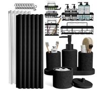 24PC Accessori Bagno Set, Bagno Set Con 5 PC Adesivo Del Cestello Doccia