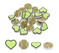 24pci Cuore Tennis Palla Sport Rotonda 25mm con Foro 3mm, Verde per