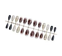24pcs a Forma di Mandorla Premere Su Unghie Lucide Perline Fiori Disegni Francese Punta Falso Full Covers Artificiale Professionale Nail Tools