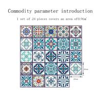 24PCS Adesivi Murali Piastrelle Stile Marocchino Cucina Bagno Autoadesivi Mosaic