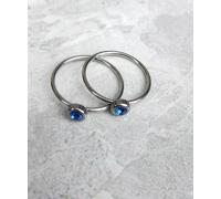 24pcs Anello Pietra Zodiacale Specchio Lucido Acciaio Inox Moda Gioielli -