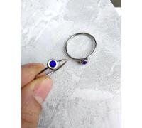 24pcs Anello Pietra Zodiacale Specchio Lucido Acciaio Inox Moda Gioielli -