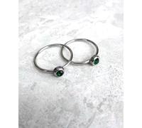 24pcs Anello Pietra Zodiacale Specchio Lucido Acciaio Inox Moda Gioielli -