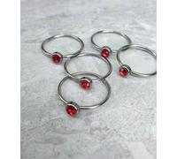 24pcs Anello Pietra Zodiacale Specchio Lucido Acciaio Inox Moda Gioielli -