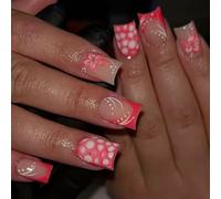 24pcs Autunno Inverno Collezione Floreale Dot Gradiente Design Falso Facile Applicazione Floreale F