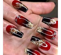 24Pcs Ballerine Bara Unghie Finte Premere Su Unghie Artificiali Colle Finte Su Disegni Punte Francesi Colle Acriliche Chiodo Per Le Donne Trasparente