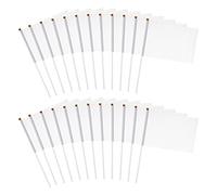 24Pcs Bandiera Bianca Mini Bandiere Bianche Piccola a a Piccole e Vuote Portatili su Bastoni a Mini Personalizzate