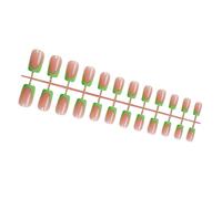 24pcs Breve Acrilico Premere Su Unghie Francesi Stili Punta Piazza Unghie Finte Coperture Piene Stick On Un