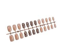 24Pcs Breve Mandorla Leopardi Unghie Finte Lucide Stick On Unghie Manicure Unghie Deocoration Unghie Arte Per Gli