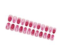 24pcs Breve Ovale Premere Su Unghie Comodo Stick On Unghie di San Valentino Manicure Unghie Accessori Per Il Partito