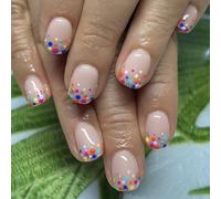 24pcs Breve Piazza Premere Su Unghie Comodo Stick On San Valentino Manicure Accessori Per La Decorazione Del Chiodo Del Partito