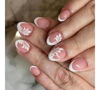 24pcs corto con punta francese falso copertura completa bastone su decorazioni manicure per un facile uso partito pronto unghie