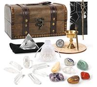 24PCS Crystals and Healing Stones Set, Healing Crystals Kit with 7 Chakra Stones, Tarot Cloth, Sage for Meditation Spiritual Healing Smudging